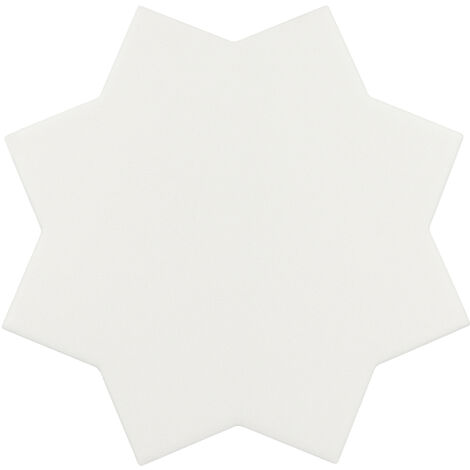 Carrelage sol / mur forme étoile blanc 16,8x16,8 cm PORTO STAR WHITE (vendu par boite de 0,49m2)