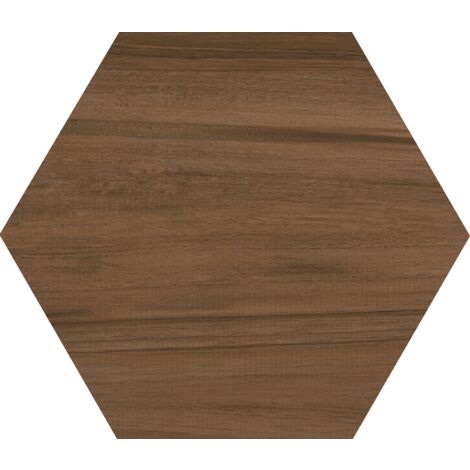 Carrelage sol / mur hexagonal effet bois grand format  HEXAGONO BELICE NOCE