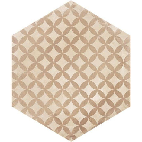Carrelage sol / mur hexagonal effet ciment 25 x 21.6 cm TERRA ASTRO HEXAGONAL BEIGE (vendu par boite de 1,17m2)