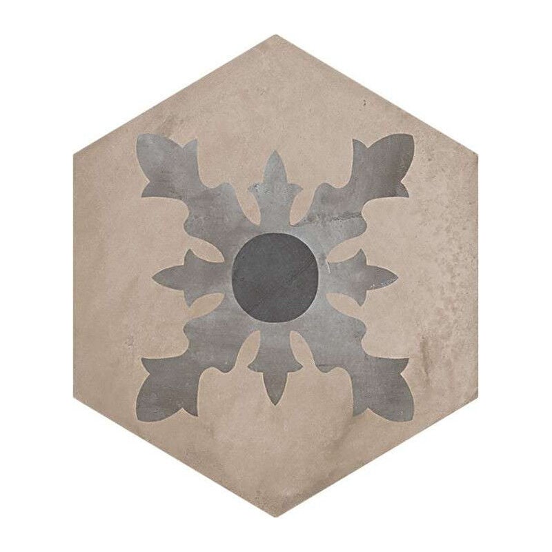 Carrelage sol / mur hexagonal effet ciment 25 x 21.6 cm terra cardinale hexagonal gris (vendu par boite de 1,17m2)