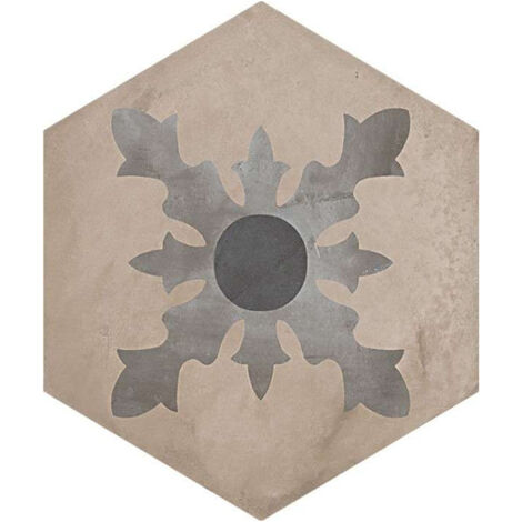 Carrelage sol / mur hexagonal effet ciment 25 x 21.6 cm TERRA CARDINALE HEXAGONAL GRIS (vendu par boite de 1,17m2)
