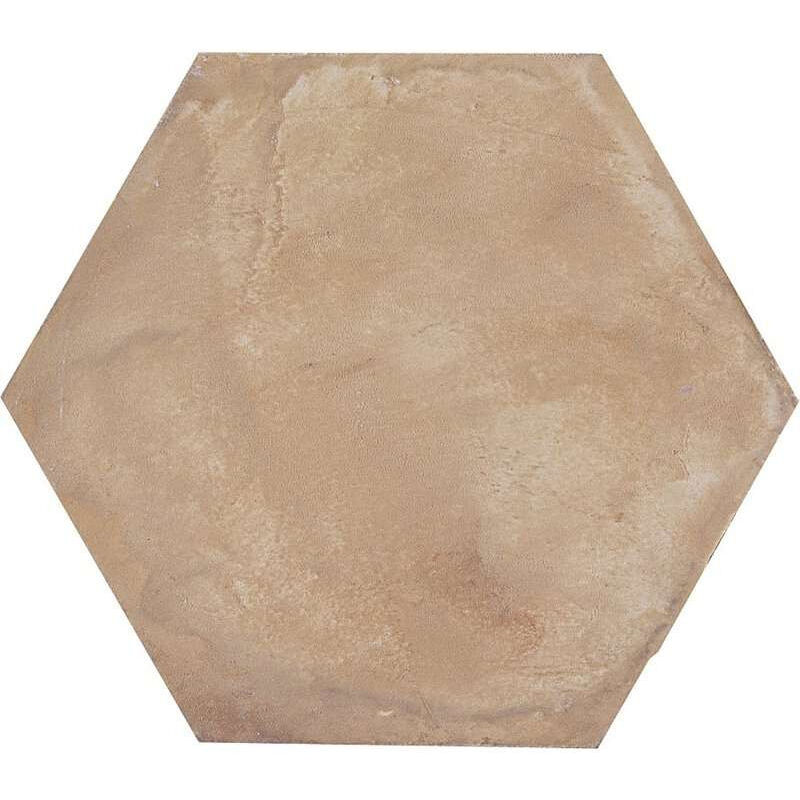 Carrelage sol / mur hexagonal effet ciment 25 x 21.6 cm terra ocra hexagonal (vendu par boite de 1,17m2)