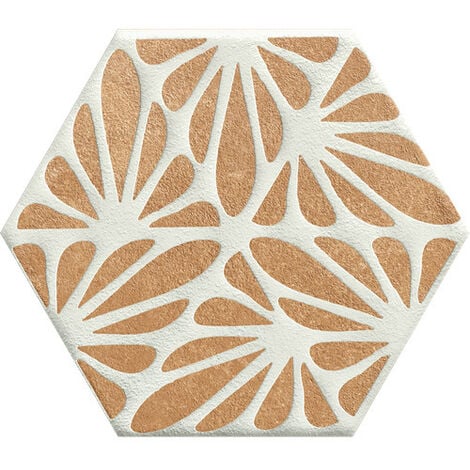 Carrelage sol / mur hexagonal effet ciment 25x21,6 cm TERRACRETA Cesello Chamotte (vendu par boite de 1.18m2)