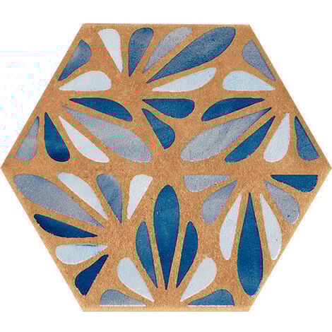 Carrelage sol / mur hexagonal effet ciment 25x21,6 cm TERRACRETA Dipinto Chamotte (vendu par boite de 1.18m2)