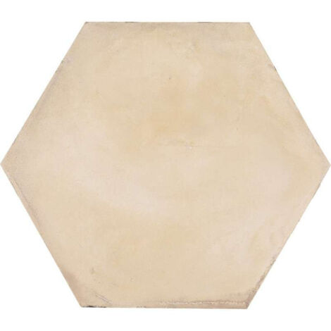 Carrelage sol / mur hexagonal effet ciment vieilli beige 25x21,6 cm TERRA AVORIO HEXAGONAL  (vendu par boite de 1,17m2)