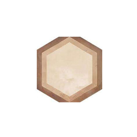 Carrelage sol / mur hexagonal effet ciment vieilli beige 25x21,6 cm TERRA CORNICE HEXAGONAL  (vendu par boite de 1,17m2)