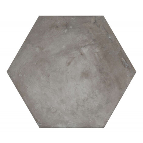 Carrelage sol / mur hexagonal effet ciment vieilli gris 25x21,6 cm TERRA ANTRACITE HEXAGONAL  (vendu par boite de 1,17m2)
