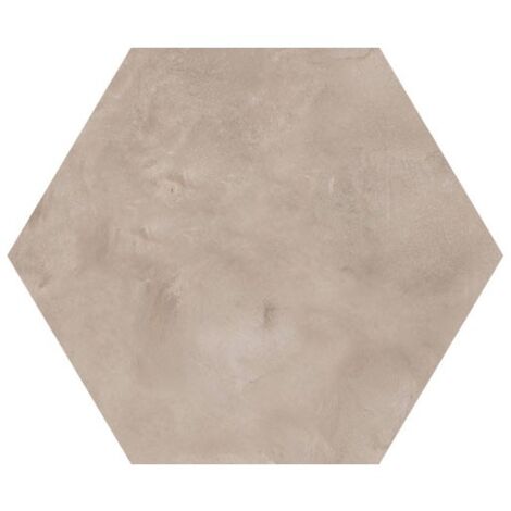 Carrelage sol / mur hexagonal effet ciment vieilli gris claire 25x21,6 cm TERRA GRIGIO  (vendu par boite de 1,17m2)