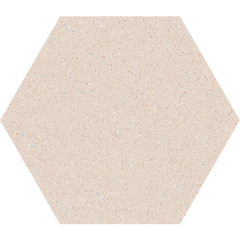 Carrelage sol / mur hexagonal effet terrazzo grand format beige 51,9x59,9 cm MICRA Hexagono Crema (vendu par boite de 0,93m2)