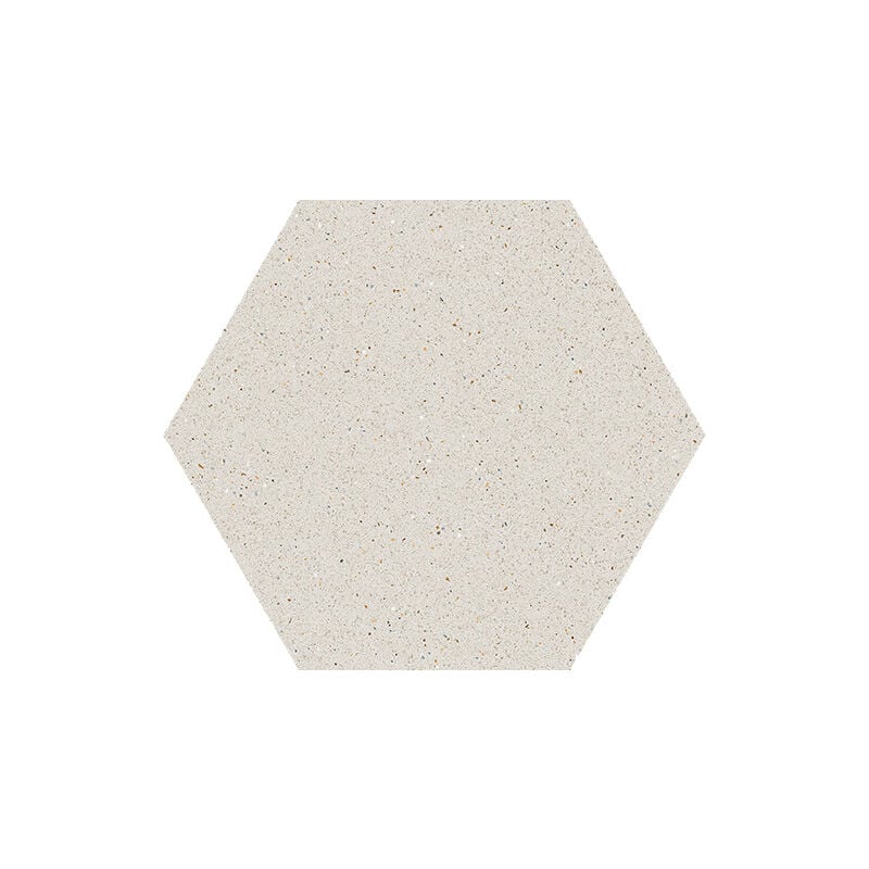 Carrelage sol / mur hexagonal effet terrazzo grand format blanc 51,9x59,9 cm micra Hexagono Blanco (vendu par boite de 0,93m2)