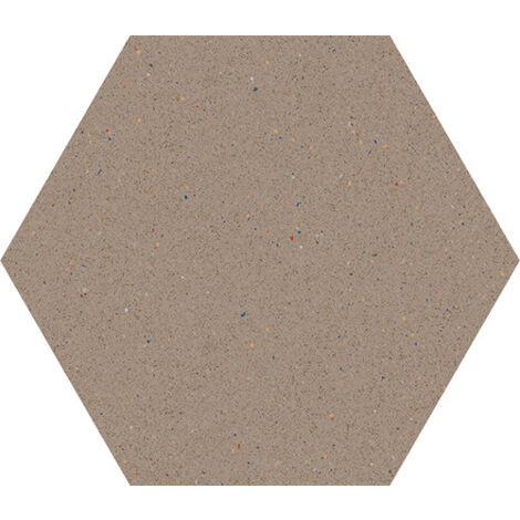 Carrelage sol / mur hexagonal effet terrazzo grand format marron 51,9x59,9 cm MICRA Hexagono Umbra (vendu par boite de 0,93m2)