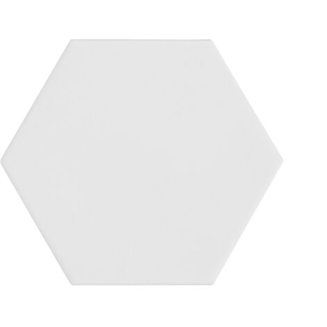 Carrelage sol / mur hexagonal uni blanc mate 11,6x10,1 cm KROMATIKA WHITE