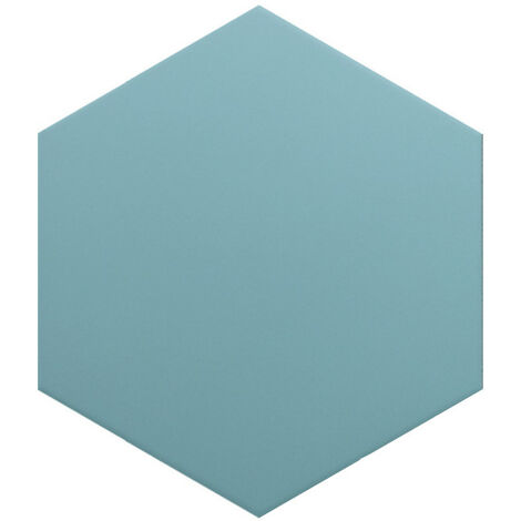 Carrelage sol / mur hexagonal uni bleu 17,5x20 cm COIMBRA AZURE 30636 (vendu par boite de 0,71m2)