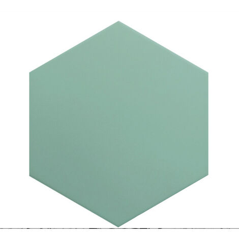 Carrelage sol / mur hexagonal uni bleu vert 17,5x20 cm COIMBRA JADE 30633  (vendu par boite de 0,71m2)