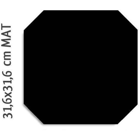 Carrelage sol / mur octogonal uni noir mate 31,6x31,6 cm OCTOGONE NEGRO(vendu par boite de 0.95m2)