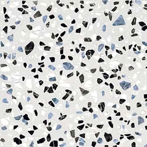 Carrelage sol uni aspect terrazzo blanc 20x20 cm – Pour revêtement intérieur – Design élégant pour toutes les pièces