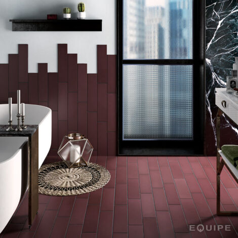 Carrelage Stromboli 36.8x9.2cm Bordeaux - Mat - boîte de 0.65 m2 36.8x9.2 cm Bordeaux - Mat - boîte de 0.65 m2