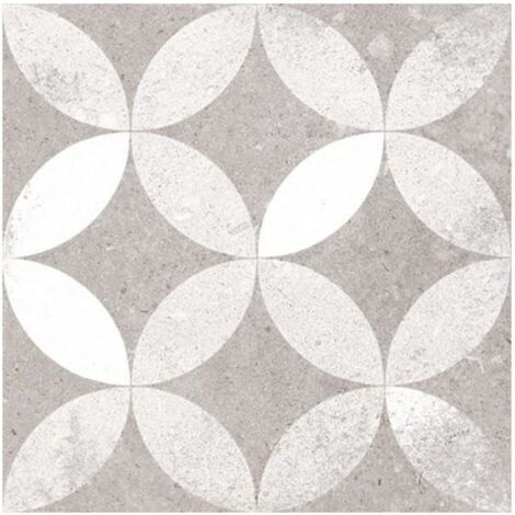 Carrelage style ancien Quatre-feuilles 20x20 cm KERALA Gris - 1m²