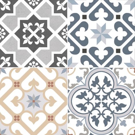 Carrelage style ciment patchwork coloré sol ciment OLD SCHOOL ORIGIN MIX 45x45 cm - 1.42m²