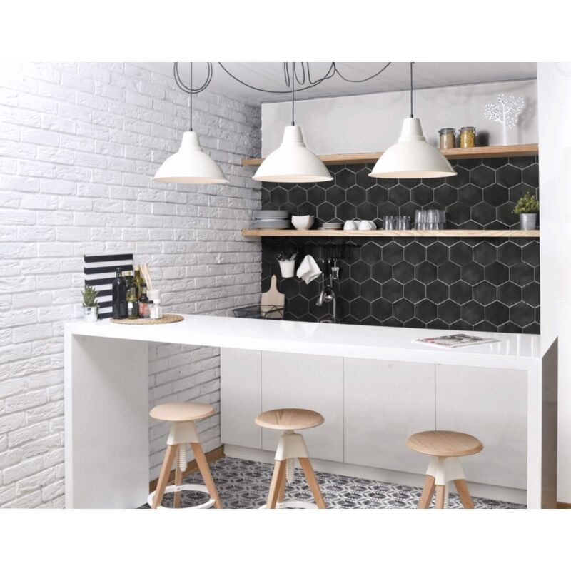 Carrelage Imitation Carreaux de ciment capri 14x16 Sorrentine Nero - Les Carreaux de Jean