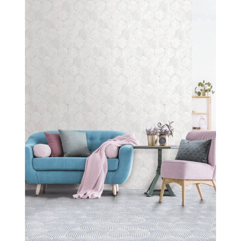 Carrelage Imitation Carreaux de ciment capri 14x16 Solaro White - Les Carreaux de Jean