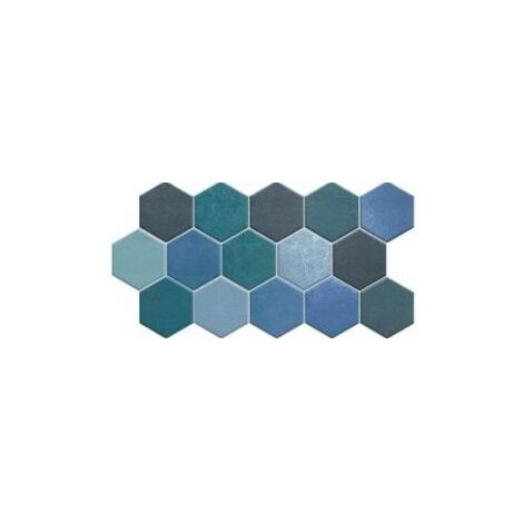 Carrelage tomette colorée style ciment bleu vert 26.5x51 cm HEX AQUAMARINE - 0.95m²