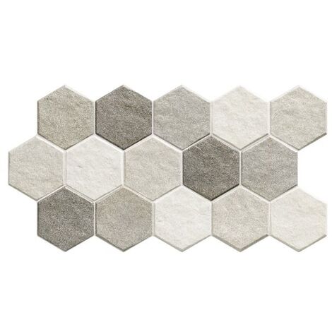 Carrelage tomette effet pierre 26.5x51 cm STONEHENGE HEX FROST - 0.95m²