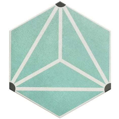 Carrelage tomette géométrique 33x28.5 OSAKA AQUA - 1m²