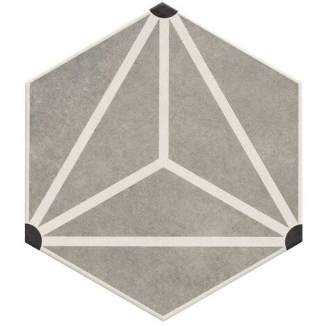Carrelage tomette géométrique 33x28.5 OSAKA GREY - 1m²