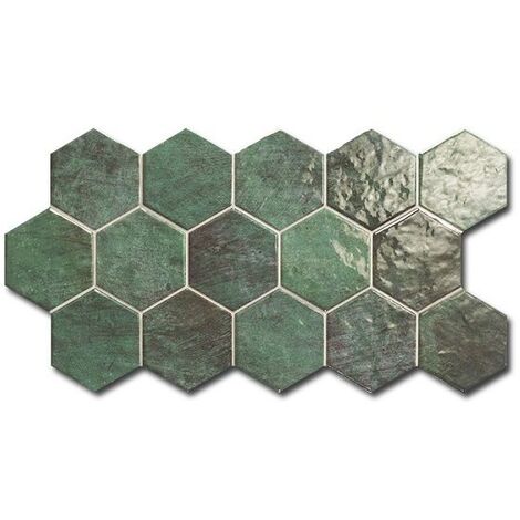 Carrelage tomette vert brillant 26.5x51 cm HEX ZELLIGE - 0.95m²