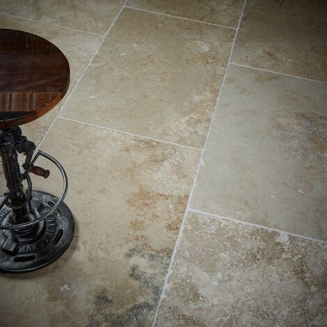 Carrelage Travertin 1er choix - 90x60x1,5 cm - Nuancé (vendu par dalle de 0,54 m²)