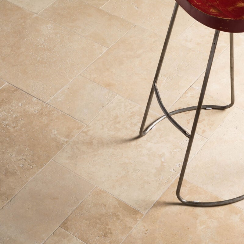 Carrelage Travertin 1er choix - Opus 4x1,2 cm - Beige Light (vendu par paquet de 0,74 m²)