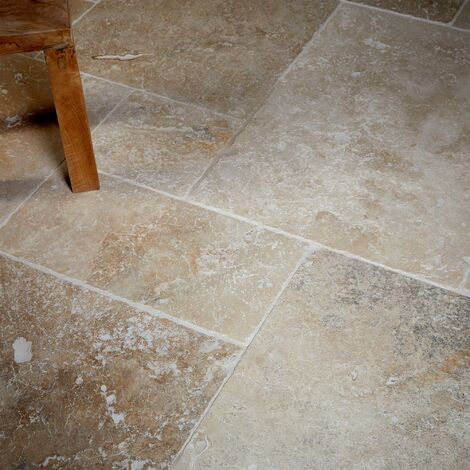 Carrelage Travertin 2nd choix - Big Opusx1,5 cm - Beige Mix (vendu par paquet de 3,24 m²)