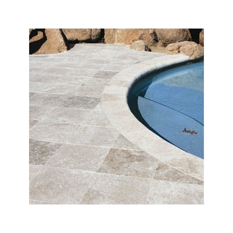 Stone By Stone - Carrelage Travertin Rustique - Mix Beige - 40,6x40,6x1,2cm - Vieilli - (1 m²)