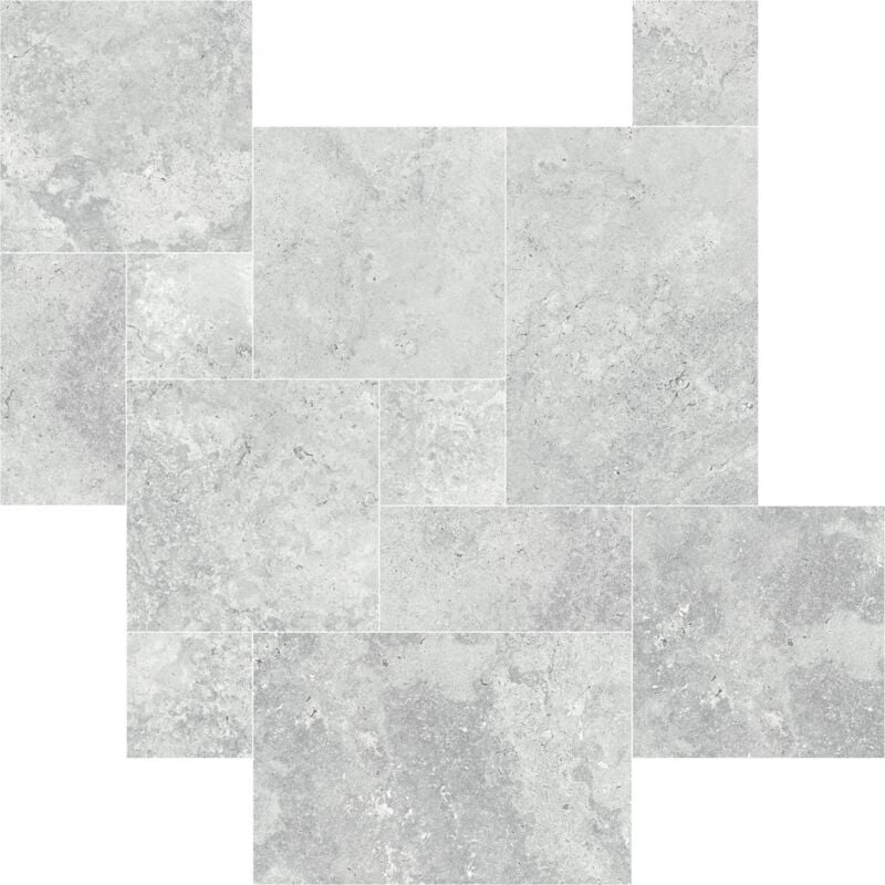 Tinker - Carrelage Travertin Traverto gris modular antiderapant 44x66 cm