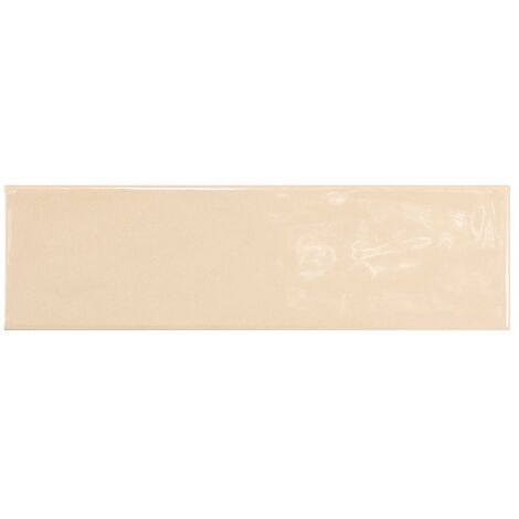 Carrelage uni brillant beige clair 6.5x20cm COUNTRY BEIGE 0.5m²