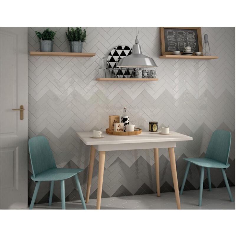 Equipe - Carrelage mural faïence effet artisanal country 13x13 cm Bianco - Brillant / Poli - boîte de 1 m2 - Gioia Materia