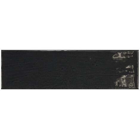 Carrelage uni brillant noir anthracite 6.5x20cm COUNTRY ANTHRACITE 21535 0.5m²