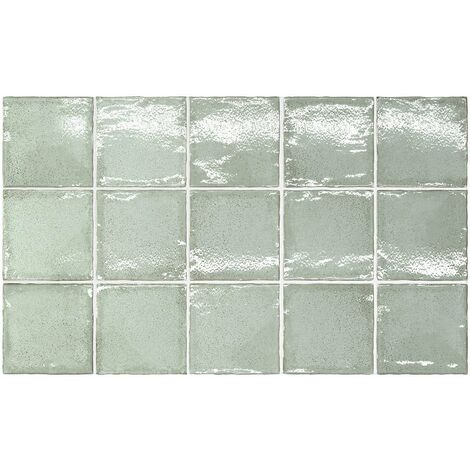 Carrelage vert d'eau effet zellige ALTEYA MATCHA 10X10 - 0.50 m²
