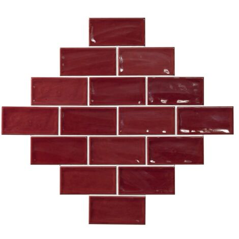 Carrelage Zellige Alicante rouge Brillant 7.5x15 cm