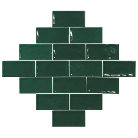 Carrelage Zellige Alicante vert Brillant 7.5x15 cm