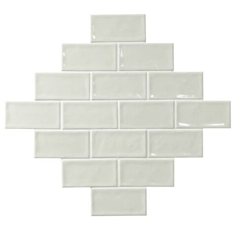 Carrelage Zellige blanc brillant 7.5x15 cm – Fini lisse pour faïences murales – Élégance intemporelle pour décoration moderne – El Barco