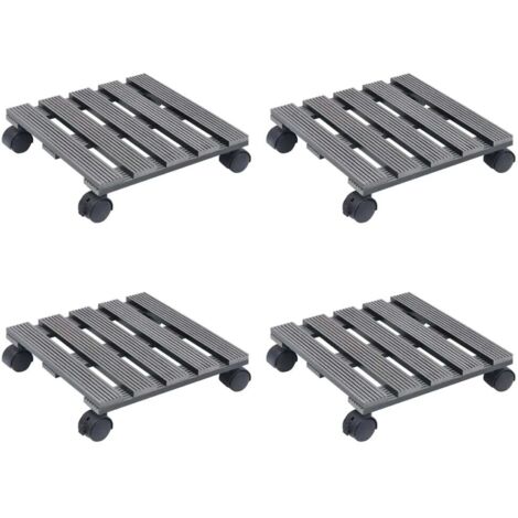 Carrelli Porta Piante 4 pz Grigi 30x7,5 cm WPC vidaXL