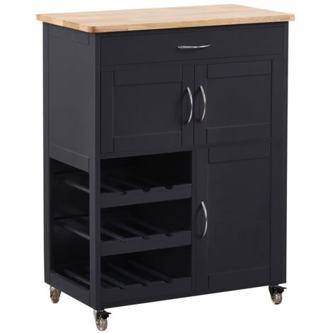 Carrellino in legno da cucina 67x36x87 grigio - Febe