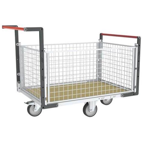 Carrello a griglia 4 lati - Piano 1075x710mm - Ruote a rombo - Carico max 500kg - 806724745