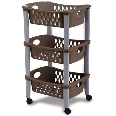 Carrello a tre piani otello tortora Stefanplast