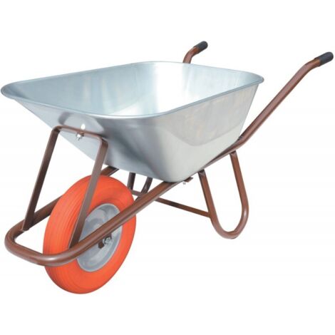 Carrello a vasca profonda 90l in polimero con ruota in acciaio con sfera