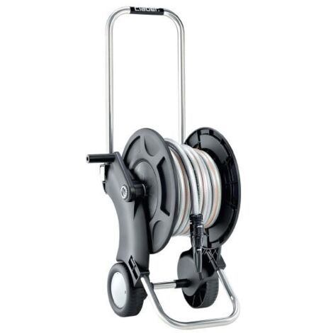 Carrello avvolgitubo equipaggiato Argento QUBO Pronto25 tubo da 25 metri