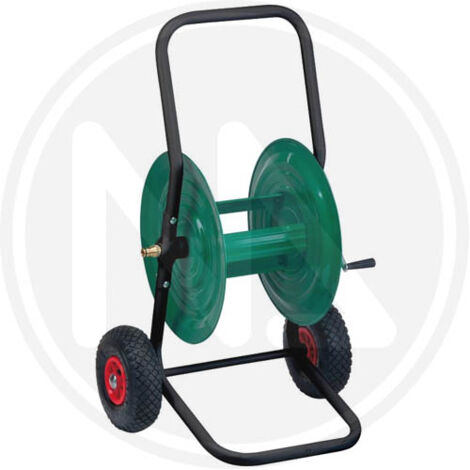 Carrello Avvolgitubo in metallo per 80mt di tubo irrigazione ruote pneumatiche