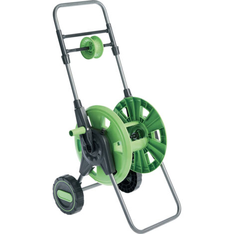 Carrello Avvolgitubo Manuale 25x50x40 cm con 2 Raccordi per Attacchi Tubo Verdemax Verde